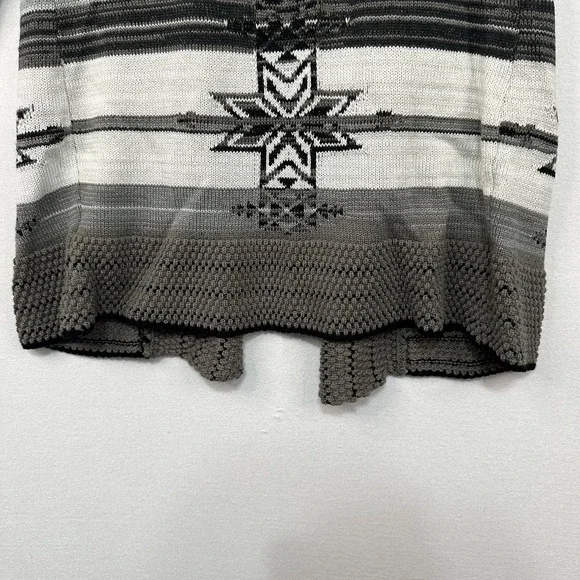 BCBG‎ Maxazria Women's Medium Open Front Cardigan Sweater Gray Black White - Picture 6 of 9